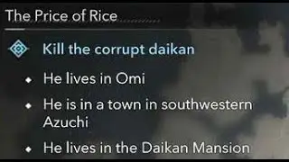 Kill the corrupt daikan in Assassin's Creed Shadows (The Price of Rice) Mission