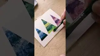 Day 2 of watercolor holiday card making 🎄