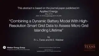Combining a Dynamic Battery Model with Smart Grid Data to Assess Microgrid Islanding Lifetime