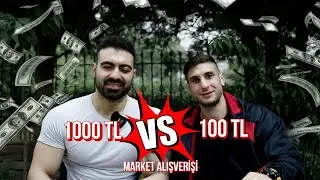 100 TL VS 1000 TL SPORCU MARKET ALIŞVERİŞİ // ÇİĞ ET YEDİK