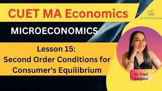 CUET MA Economics | Microeconomics | Lesson 15: Consumer's Equilibrium  | Second Order Conditions