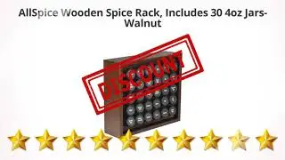 AllSpice Wooden Spice Rack, Includes 30 4oz Jars- Walnut  | Review and Discount