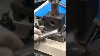 Hydraulic pipe cutter punching stainless steel pipe fish mouth #machines #metal #pipe