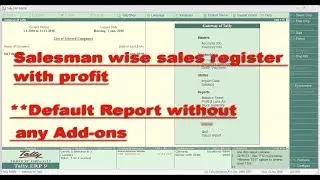 Salesman wise sales register with profit without any additional Customization