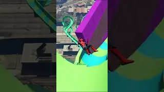 GTA 5 Epic Funny Water Slide Ragdoll V's Red Spiderman Ranger Water Slide Jump/Fail 337 #gta #viral