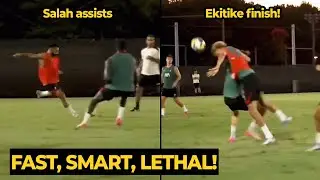 Hugo Ekitike brilliant link-up with Mo Salah during Liverpool first training in Japan ahead Yokohama