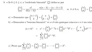 Prova do Teorema Binomial 