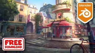 Lowpoly Cartoon City Modeling in Blender 3d / Time Lapse