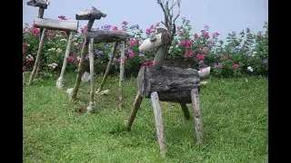 Wooden Deer in the Garden 😍 | Eco-Friendly Art & Nature Vibes