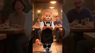 Poor Kitten Working as a Waiter #shorts #cat #animation