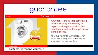 G U A R A N T E E   -  WORD OF THE DAY - English - Meaning - Spelling - Synonyms  SATS  KS2