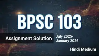 BPSC 103 solved assignment 2025-26 || bpsc 103 solved assignment 2026 in hindi || ignou bpsc103