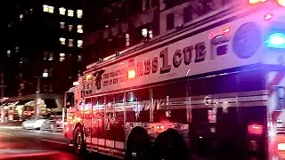 FDNY BOX 1312 ~ FDNY RESCUE 1 **HAULING ASS** TO, A FIRE ON WEST 107TH STREET ON WEST OF MANHATTAN,
