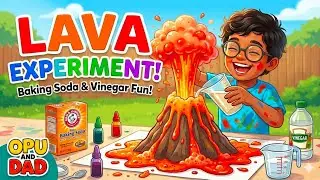 Opu Makes a VOLCANO! 🌋 Baking Soda & Vinegar Fun