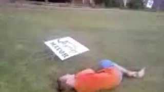 stupid idoits try to jump a sign