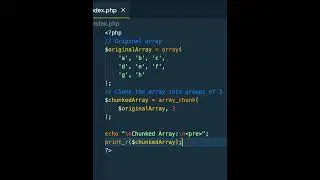🚀 Mastering PHP's array_chunk() function made easy!  #codingtips  #webdevelopment #php