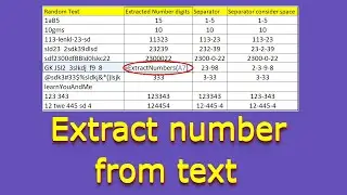 Extract numbers from a string in Excel using UDF formula