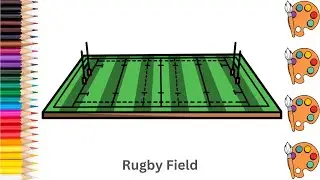 Rugby Field - Sketch Art and Paint | Step by step tutorial | Pencil to Palette