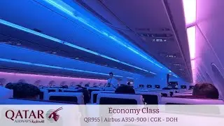 Qatar Airways Red Eye Flight QR955 A350-900 Jakarta to Doha