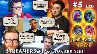 Hearthstone Streamers React to CARD NERF. Kripparrian, Thijs, Trump, Amaz, RegisKillbin. (2018)