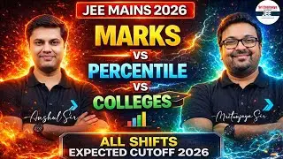 🎯 JEE Mains 2026 Marks 🆚 Percentile 🆚 Colleges | All Shifts Expected Cutoff 2026 📊 | #jee #jeemains