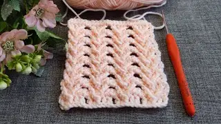 Model Crosetat Super Simplu in V (crochet model super simple)