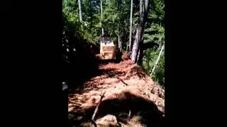 Rayco c87d Dozer Cutting Trail on 85% Cross Slope: 402Trails MTB Trail Construction Project