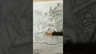 drawing century  old ruins#shorts#johaans arts 5.0