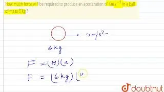 How much force will be required to produce an acceleration of 4 ms ^(-2) in a ball of mass 6 kg ...