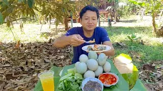 Duck baby egg cooking with coconut