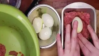 Meatloaf w/ Hard-boiled Eggs
