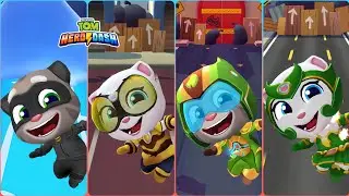 Talking Tom Hero Dash Super Tom Vs Queenbea Angela Vs Planet Power Tom Vs Emerald Angela Gameplay