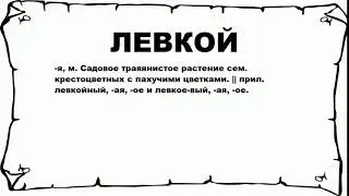 ЛЕВКОЙ - что это такое? значение и описание