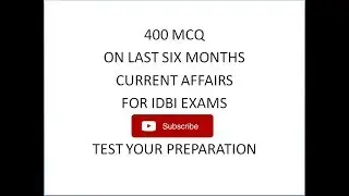 M.C.Q. ON GENERAL AWARENESS || IDBI AM || SBI PO