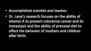 Dr. Michelle Lane Cancer Research Expert