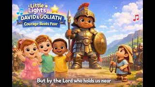 Little Lights: David & Goliath | Courage Beats Fear 💛 | A Bible Story of Faith & Courage for Kids🌈|