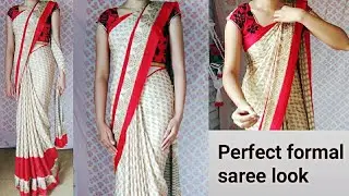 Office wear saree | how to wear saree for office shool work | formal simpl and easy saree draping