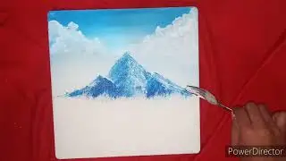 How to paint mountain scenery using a fork / Easy acrylic painting for beginners