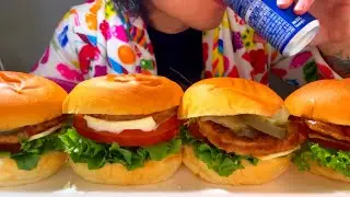 EATING mini burger ASMR MUKBANG