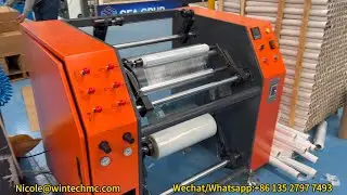 Best Value Semi Automatic 500MM Stretch Film Rewinder，Food Grade Kitchen Roll PE Cling Film Rewinder