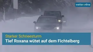 Starker Schneesturm im Erzgebirge