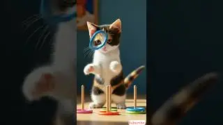 🐱🎯 Calico Kitty Ring Toss Game #kitty #cartoon #funny #comedy #memes  #animation #cat