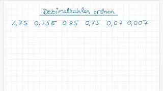 Dezimalzahlen ordnen