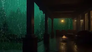 Heavy Rain and Thunderstorm on a Cabin Deck &ndash; Relax, Sleep, and Unwind