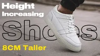 CHAMARIPA Height Increasing Shoes For Men - White Leather Casual Sneakers 8CM #chamaripashoes #shoes