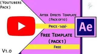 Free - YouTube Channel Intro Templates - Profile Promo | After Effects Template Pack (V1.0)