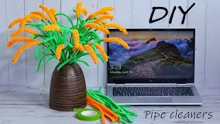 Diy decorative barley plant from Pipe Cleaner. Fun project to beautify your home | Art & Craft Ideas