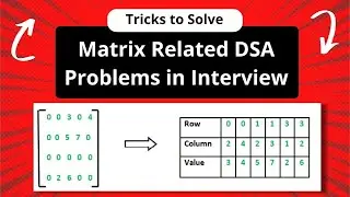 Tricks to Solve Matrix Related DSA Problems in Interview | Data structure interview question