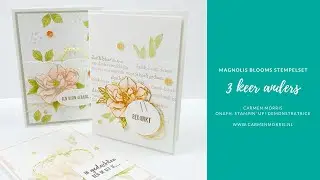 Magnolia Blooms stempelset, 3 keer anders