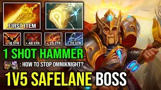NEW 1v5 Safelane Right Click 1 Shot Pure Hammer Raid Boss Radiance Burn DPS Omniknight Dota 2